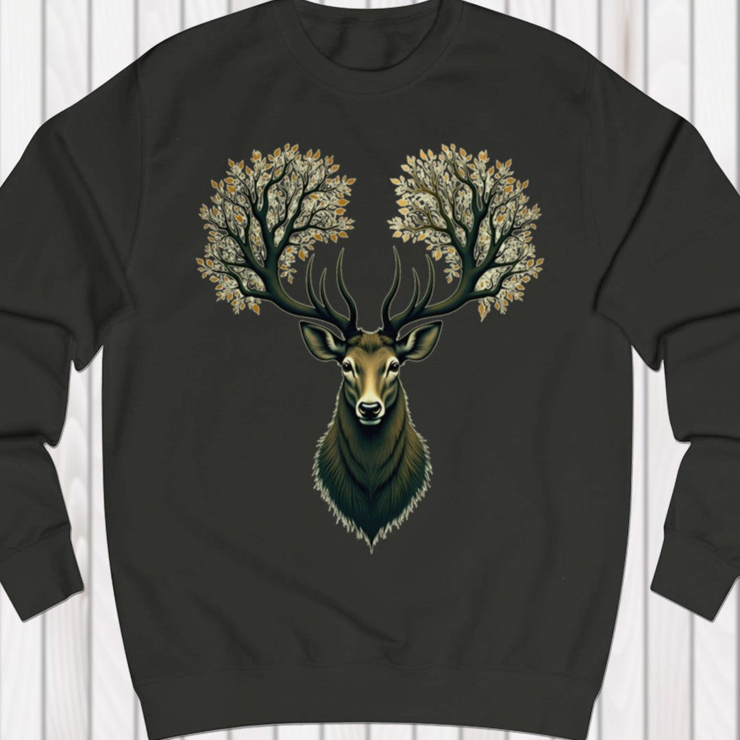 Deer with tree antlers sweatshirt