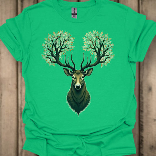 Hert met Boomgewei T‑Shirt