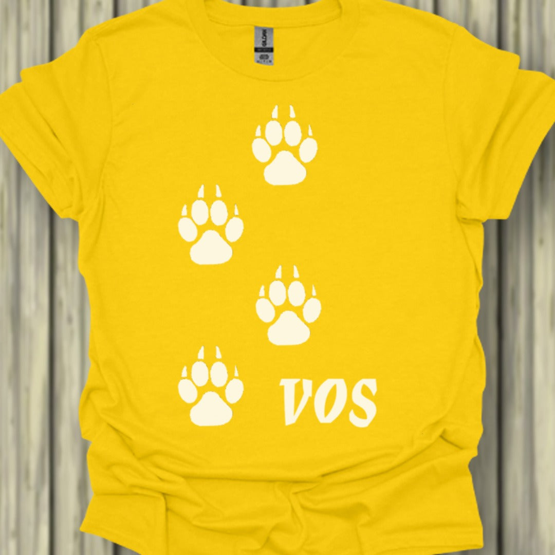 Paw prints fox white trendy T-shirt