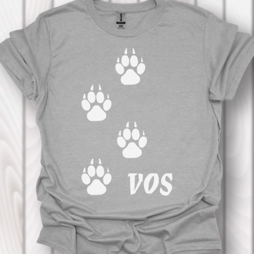 Empreintes de pattes de renard blanches T-shirt intemporel