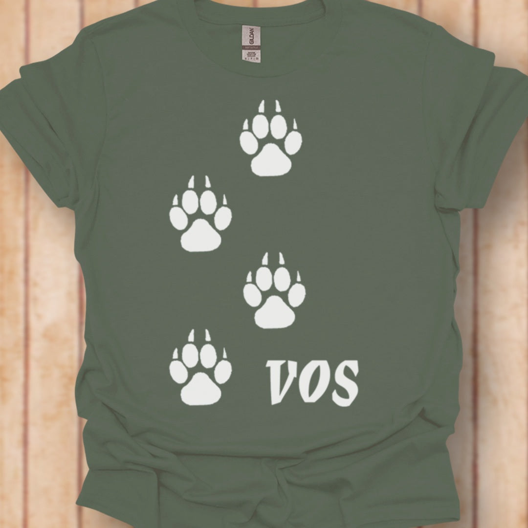 Empreintes de pattes de renard blanches T-shirt intemporel