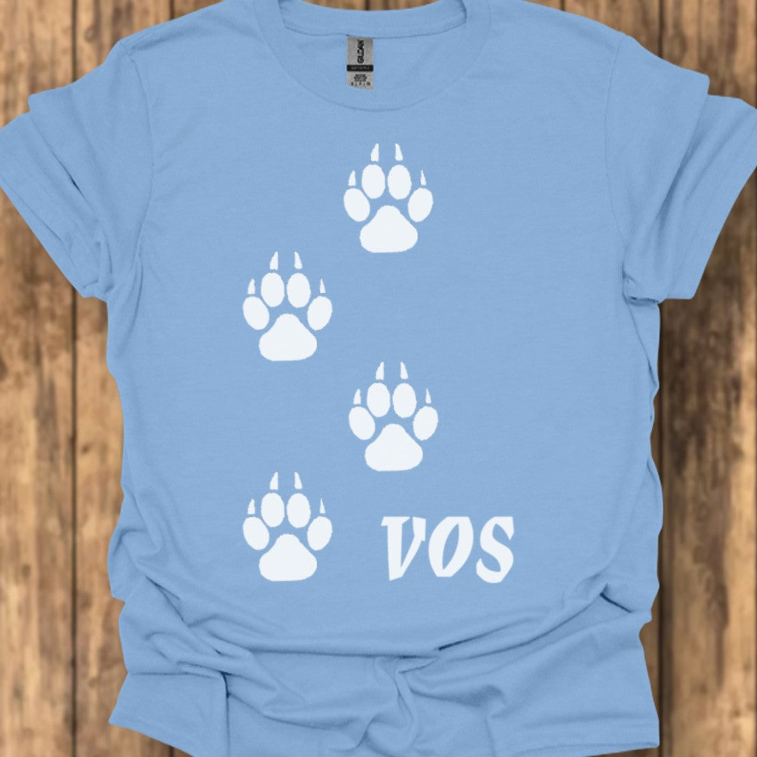 Paw prints fox white trendy T-shirt