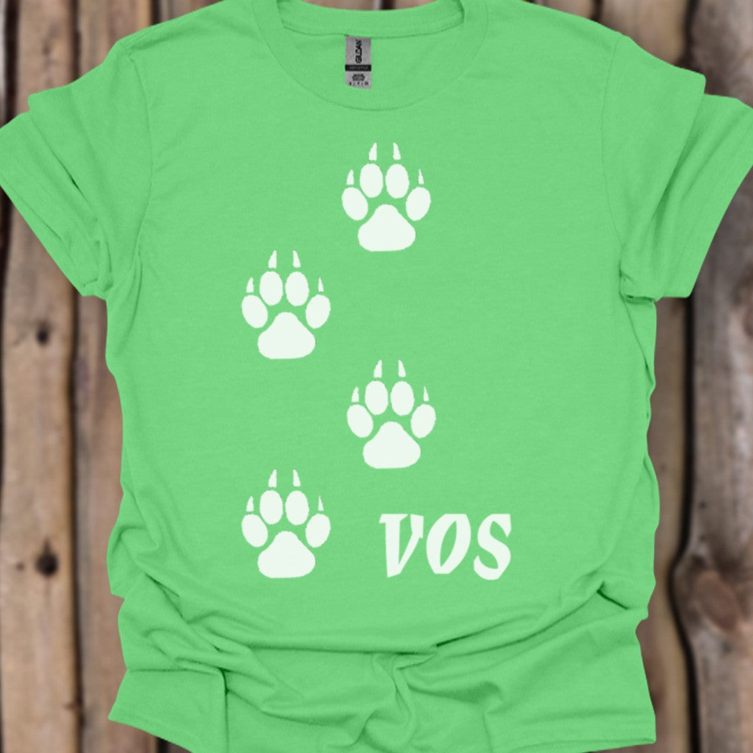 Paw prints fox white trendy T-shirt