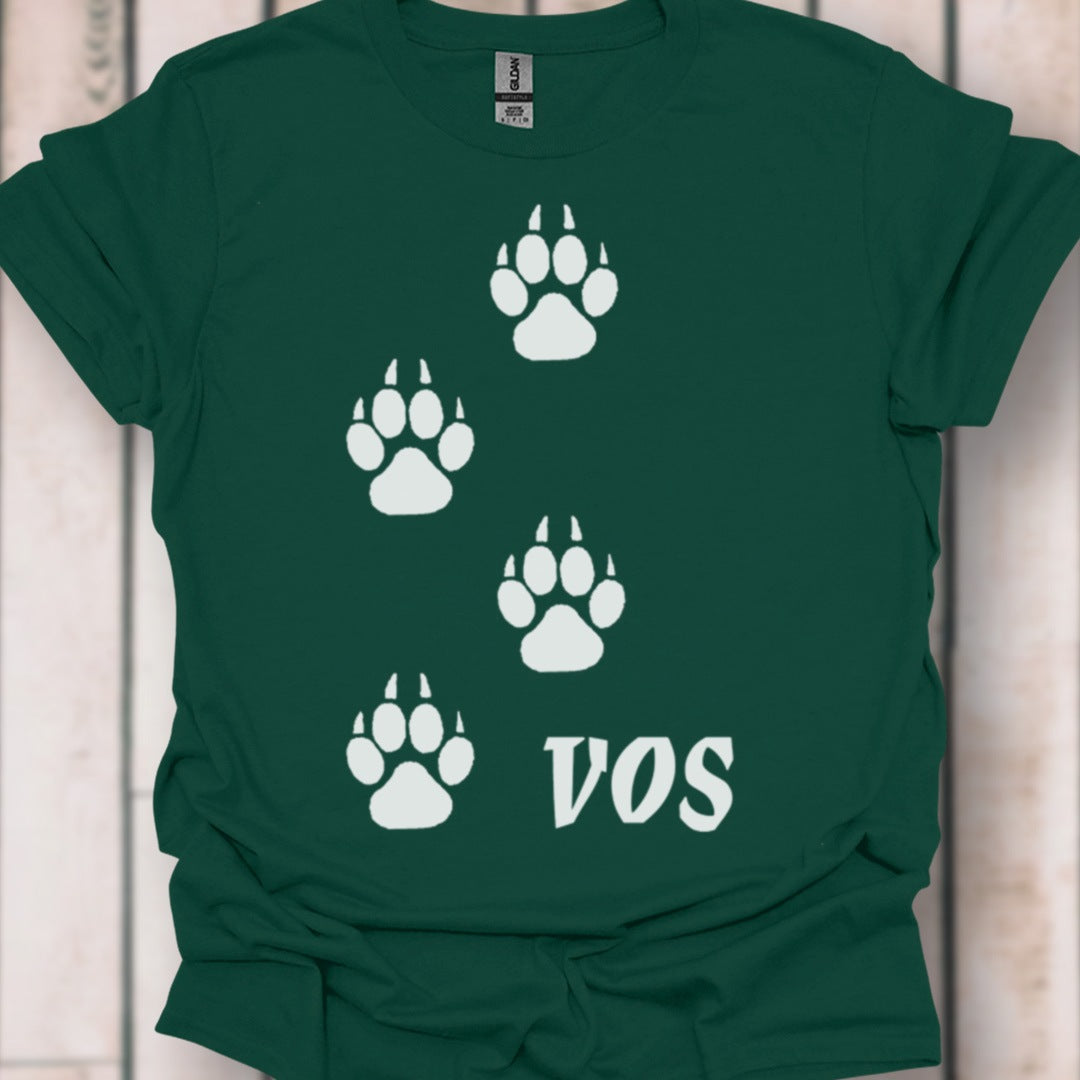 Empreintes de pattes de renard blanches T-shirt intemporel