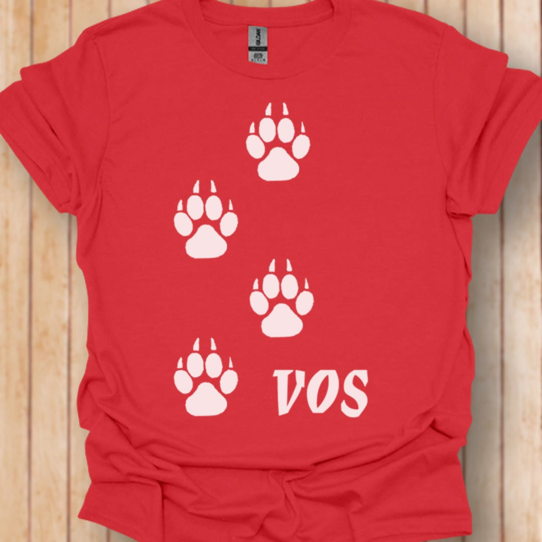 Paw prints fox white trendy T-shirt