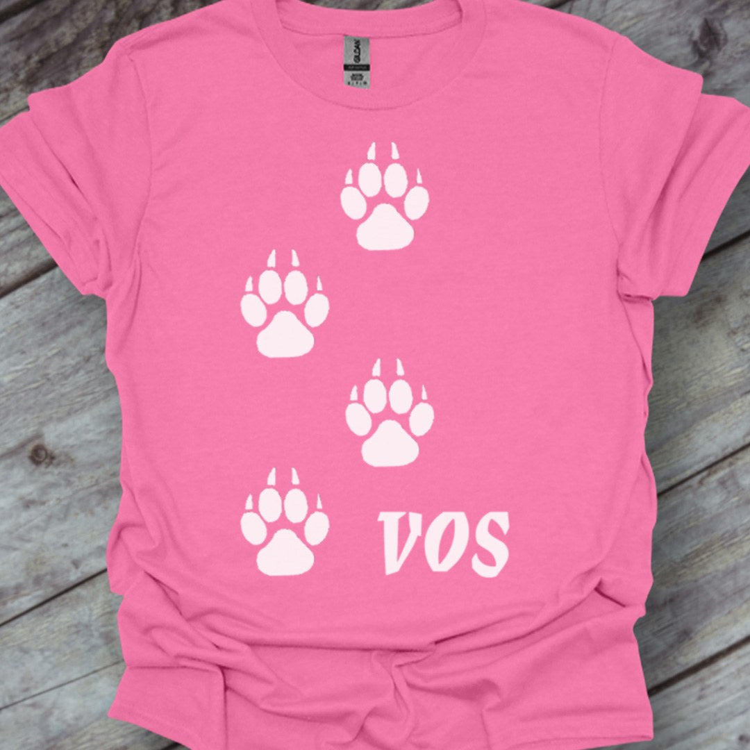 Paw prints fox white trendy T-shirt