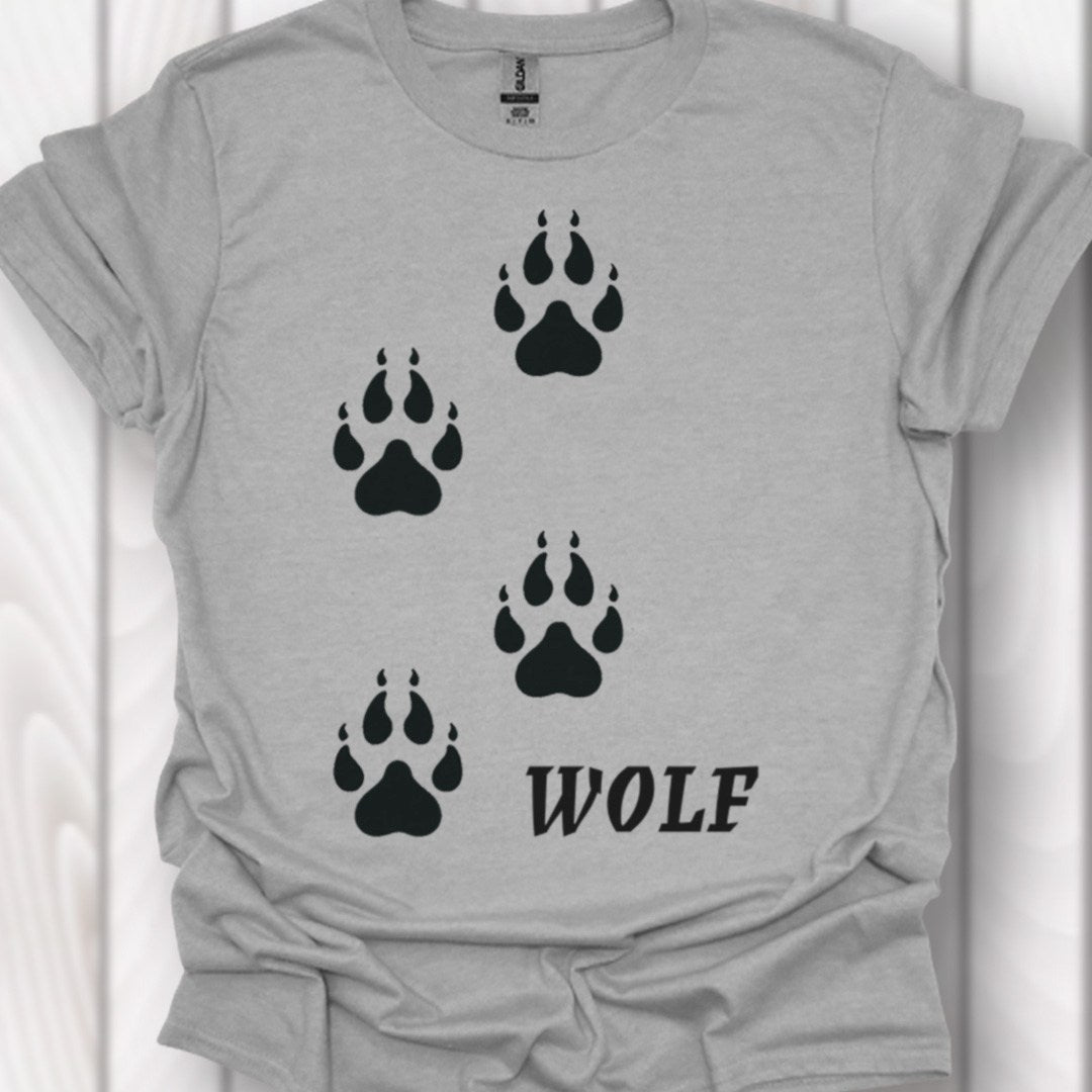 Empreintes de pattes de loup noires T-shirt intemporel