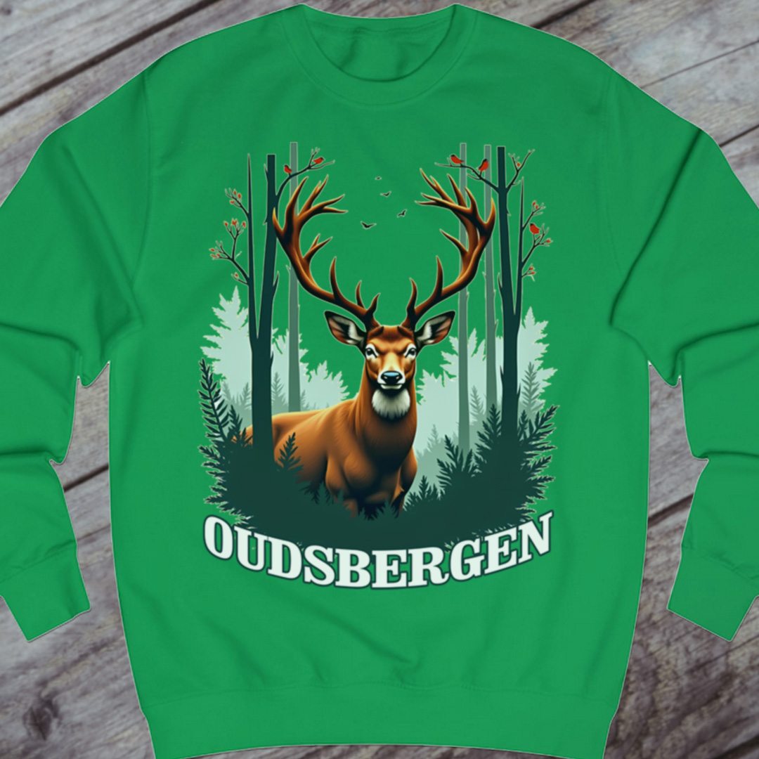 Majestueus hert Oudsbergen wit sweatshirt