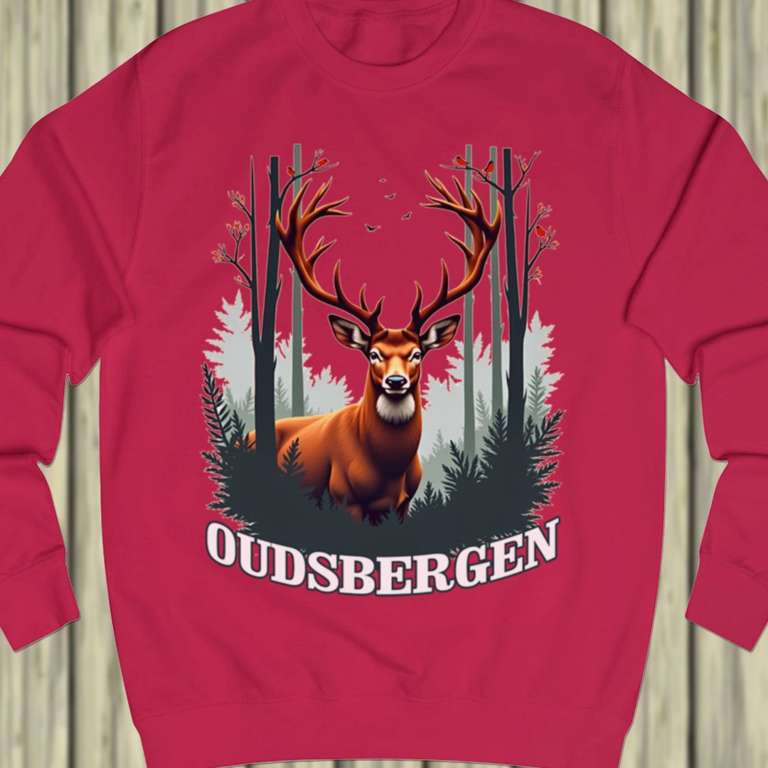 Majestueus hert Oudsbergen wit sweatshirt