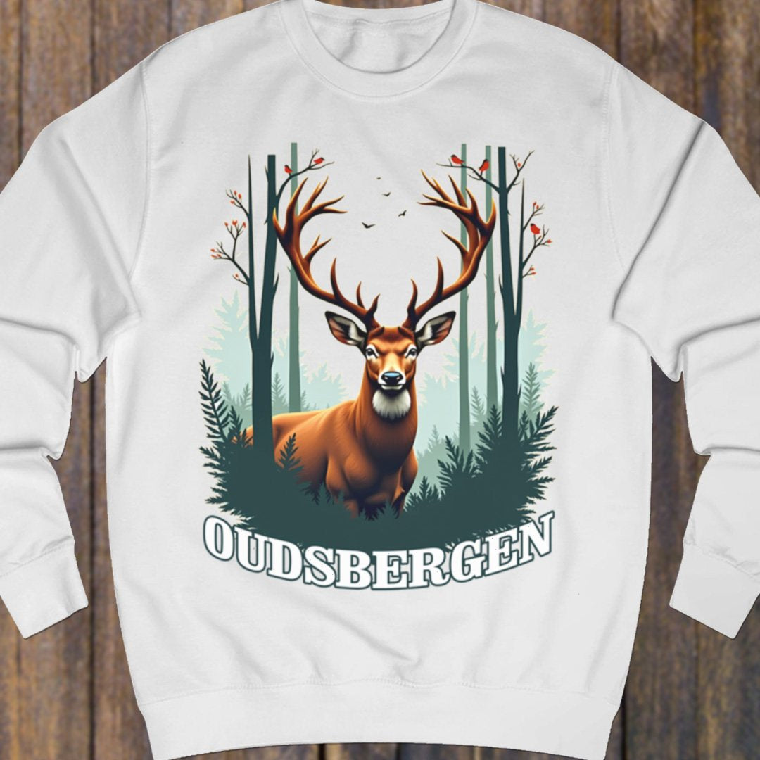 Majestueus hert Oudsbergen wit sweatshirt