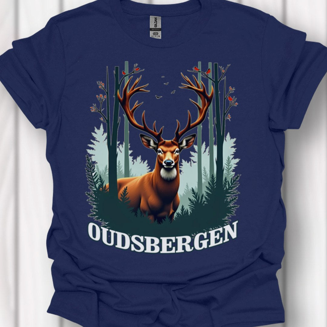 Majestueus Hert Oudsbergen wit T‑Shirt