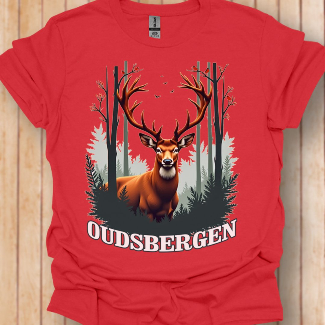 Majestueus Hert Oudsbergen wit T‑Shirt