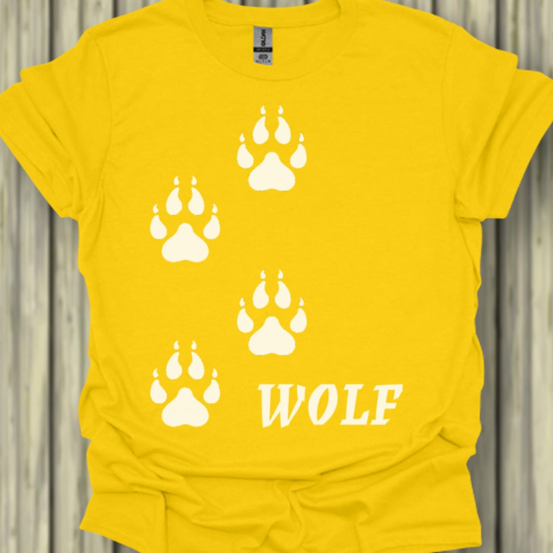 Empreintes de pattes de loup blanches T-shirt tendance