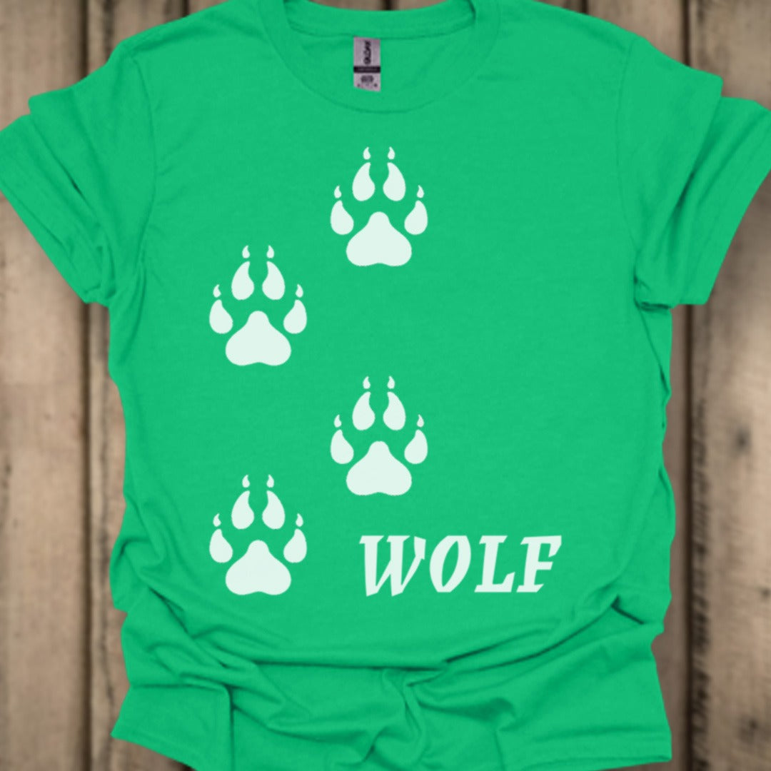 Empreintes de pattes de loup blanches T-shirt tendance