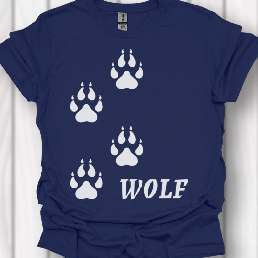 Empreintes de pattes de loup blanches T-shirt intemporel