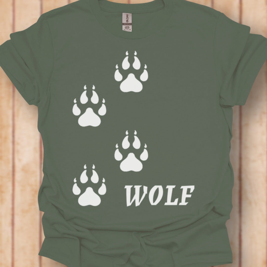 Empreintes de pattes de loup blanches T-shirt intemporel