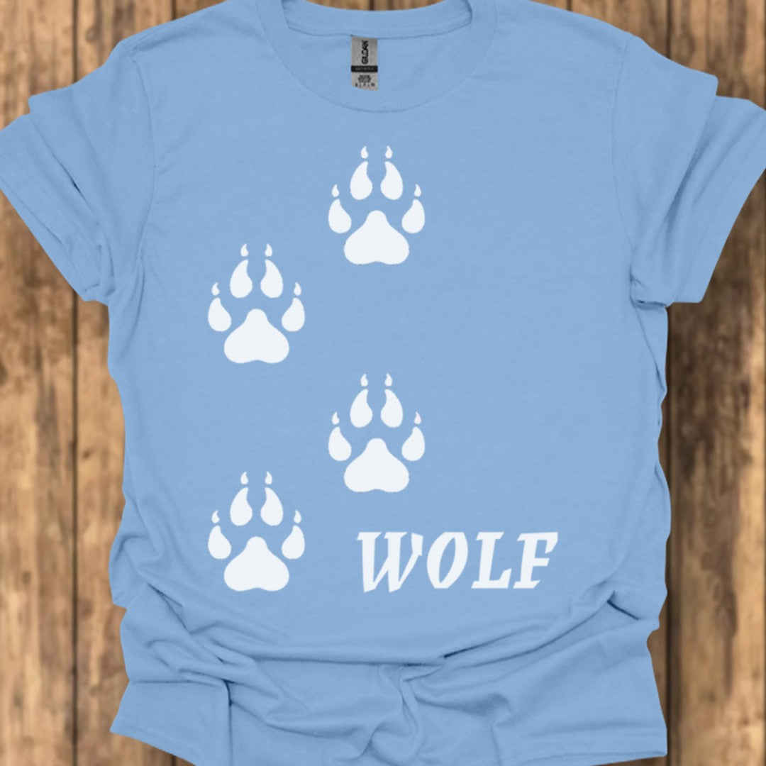 Empreintes de pattes de loup blanches T-shirt tendance