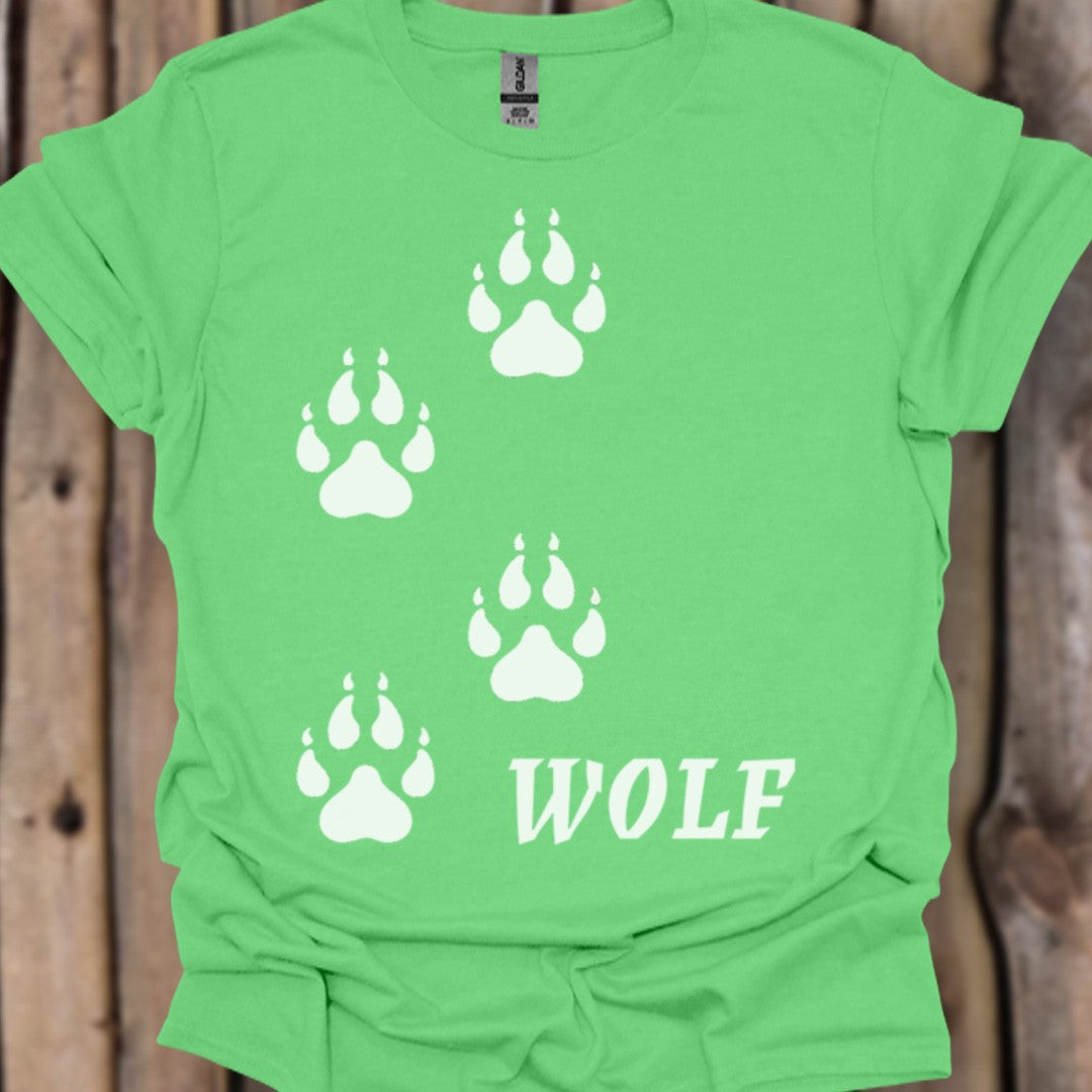 Empreintes de pattes de loup blanches T-shirt tendance