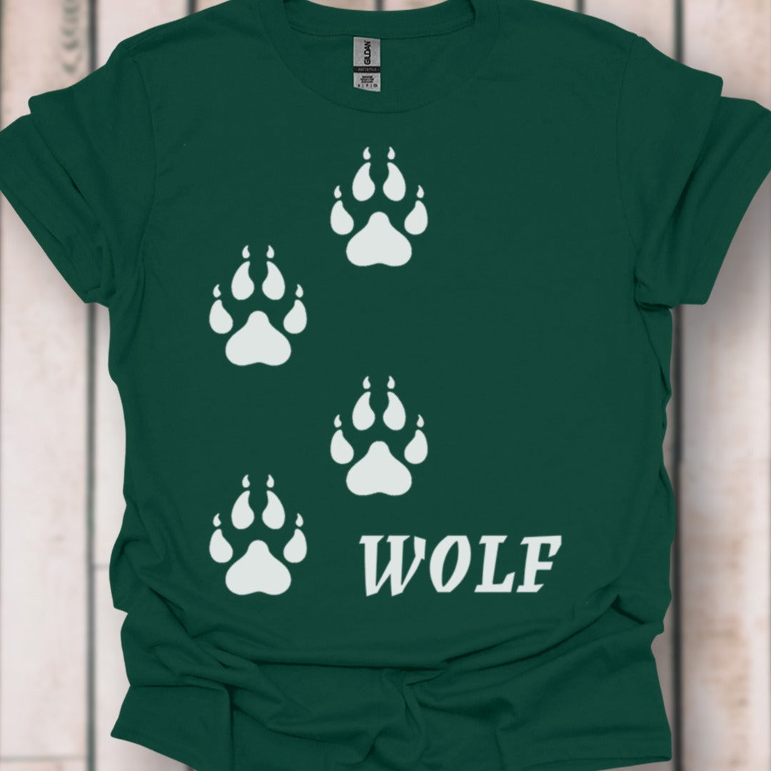 Empreintes de pattes de loup blanches T-shirt intemporel