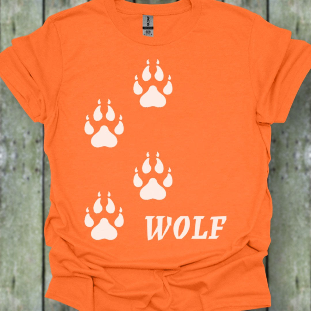 Empreintes de pattes de loup blanches T-shirt tendance