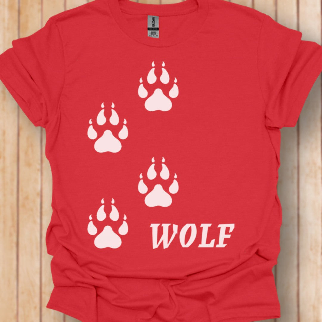 Empreintes de pattes de loup blanches T-shirt tendance