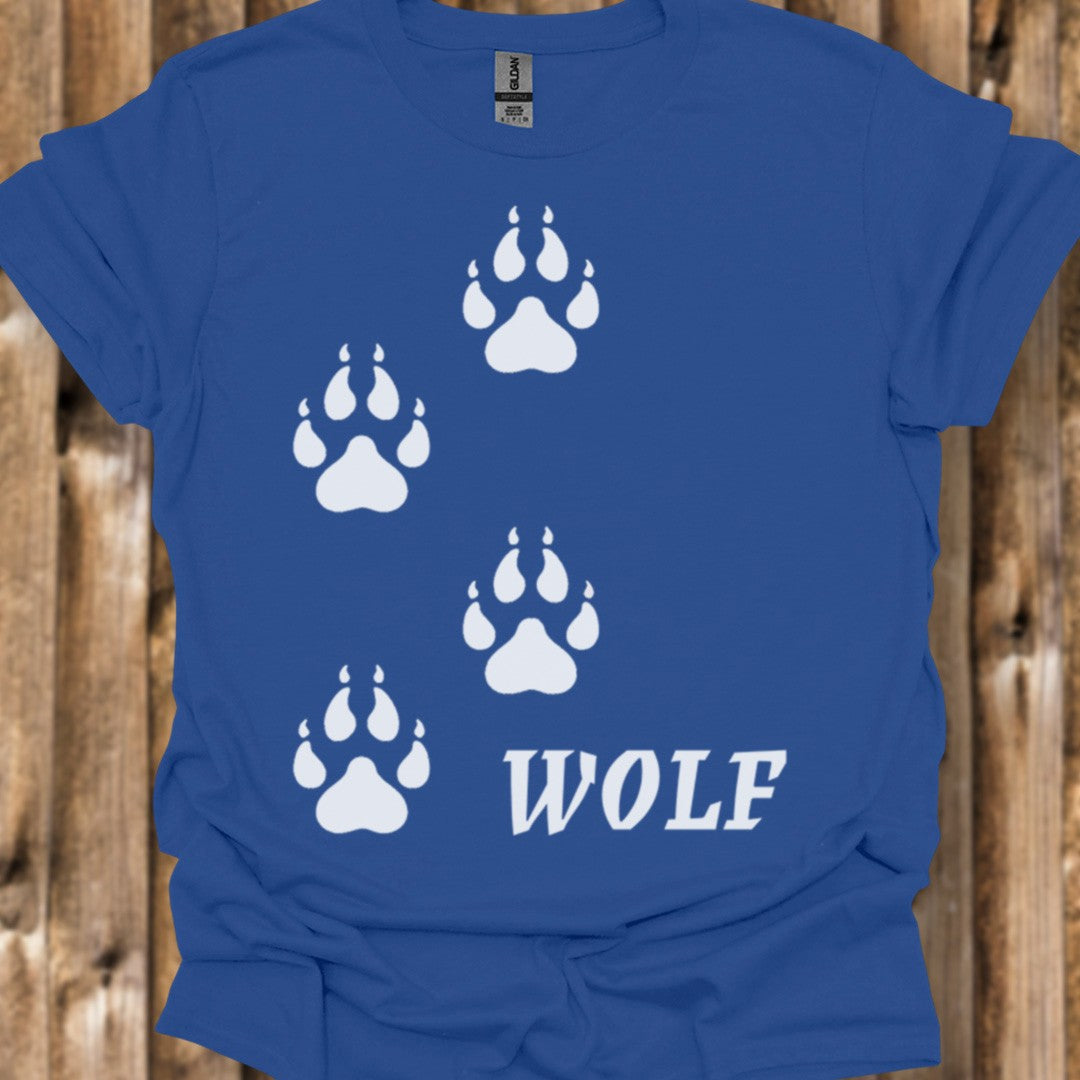 Empreintes de pattes de loup blanches T-shirt tendance