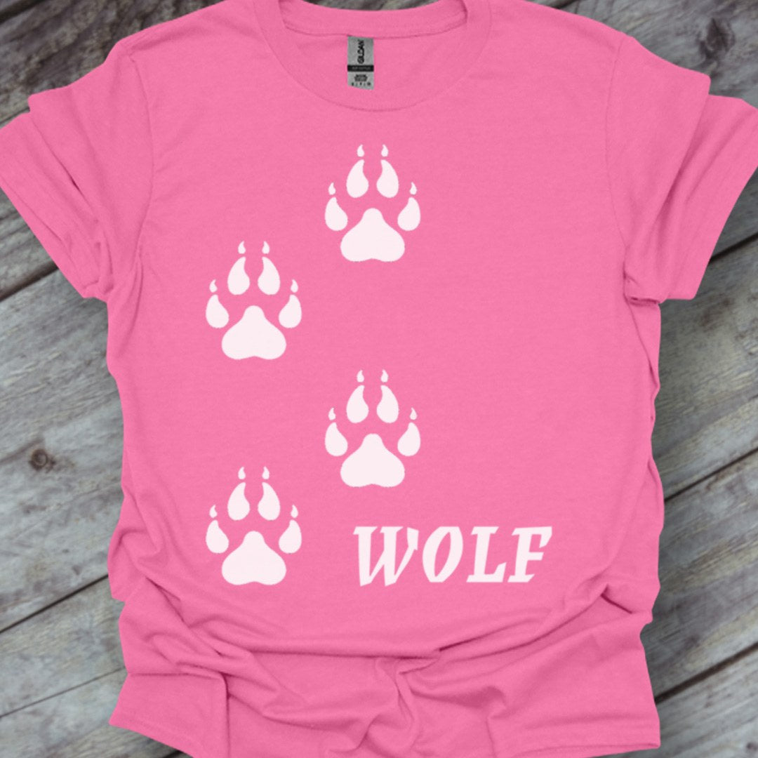 Empreintes de pattes de loup blanches T-shirt tendance
