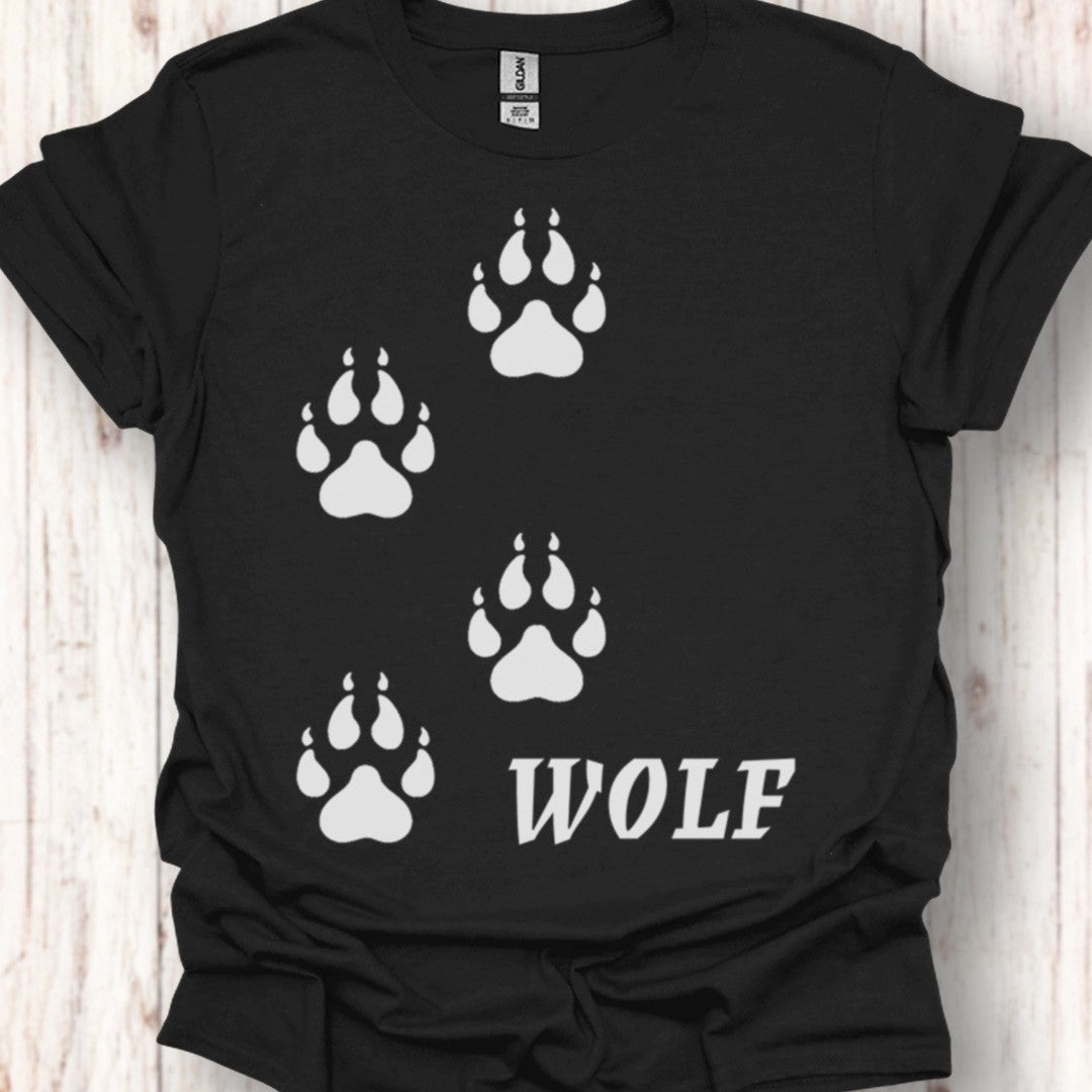 Empreintes de pattes de loup blanches T-shirt intemporel