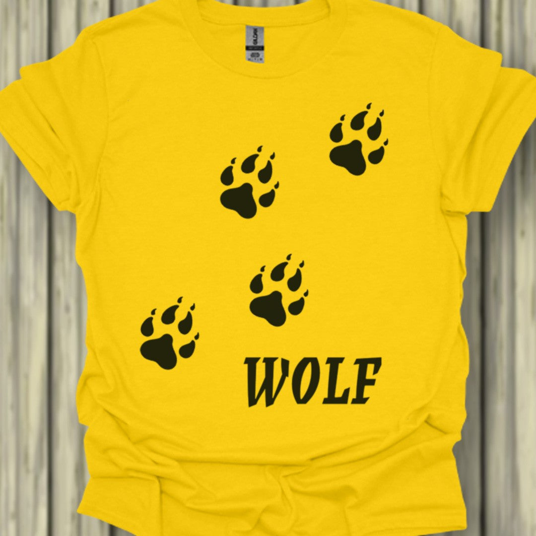 Empreintes de pattes de loup diagonales et noires T-shirt tendance