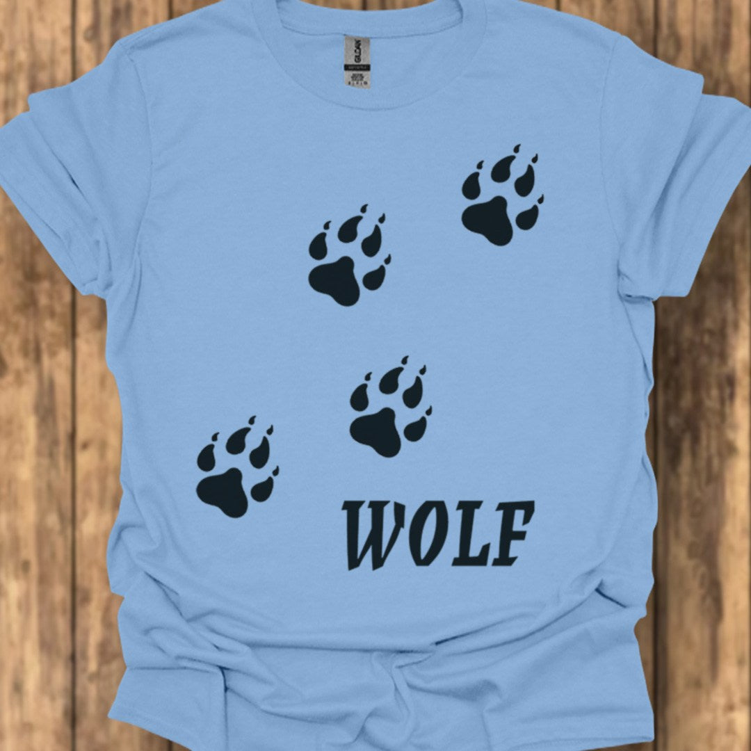 Empreintes de pattes de loup diagonales et noires T-shirt tendance