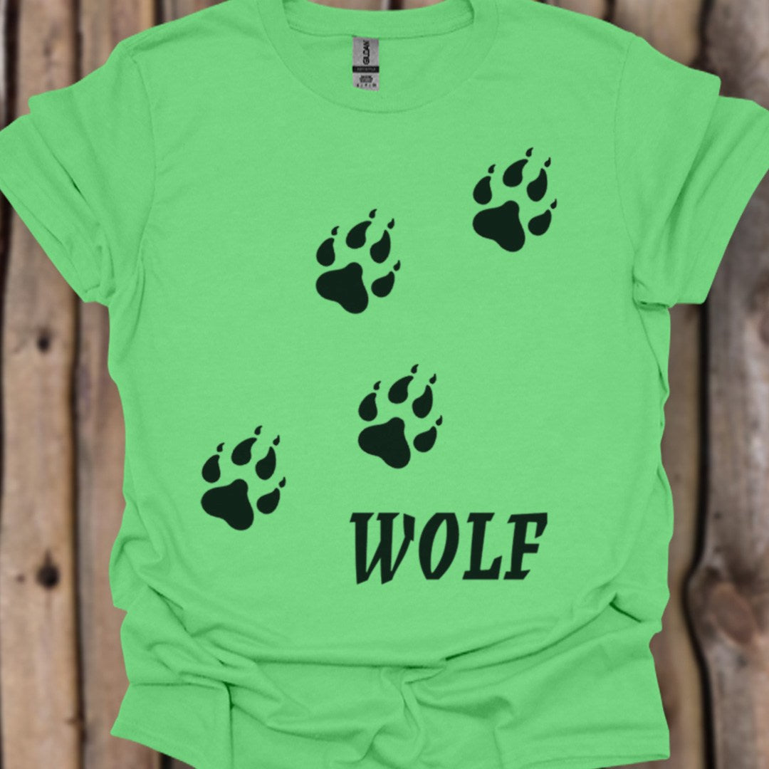 Empreintes de pattes de loup diagonales et noires T-shirt tendance