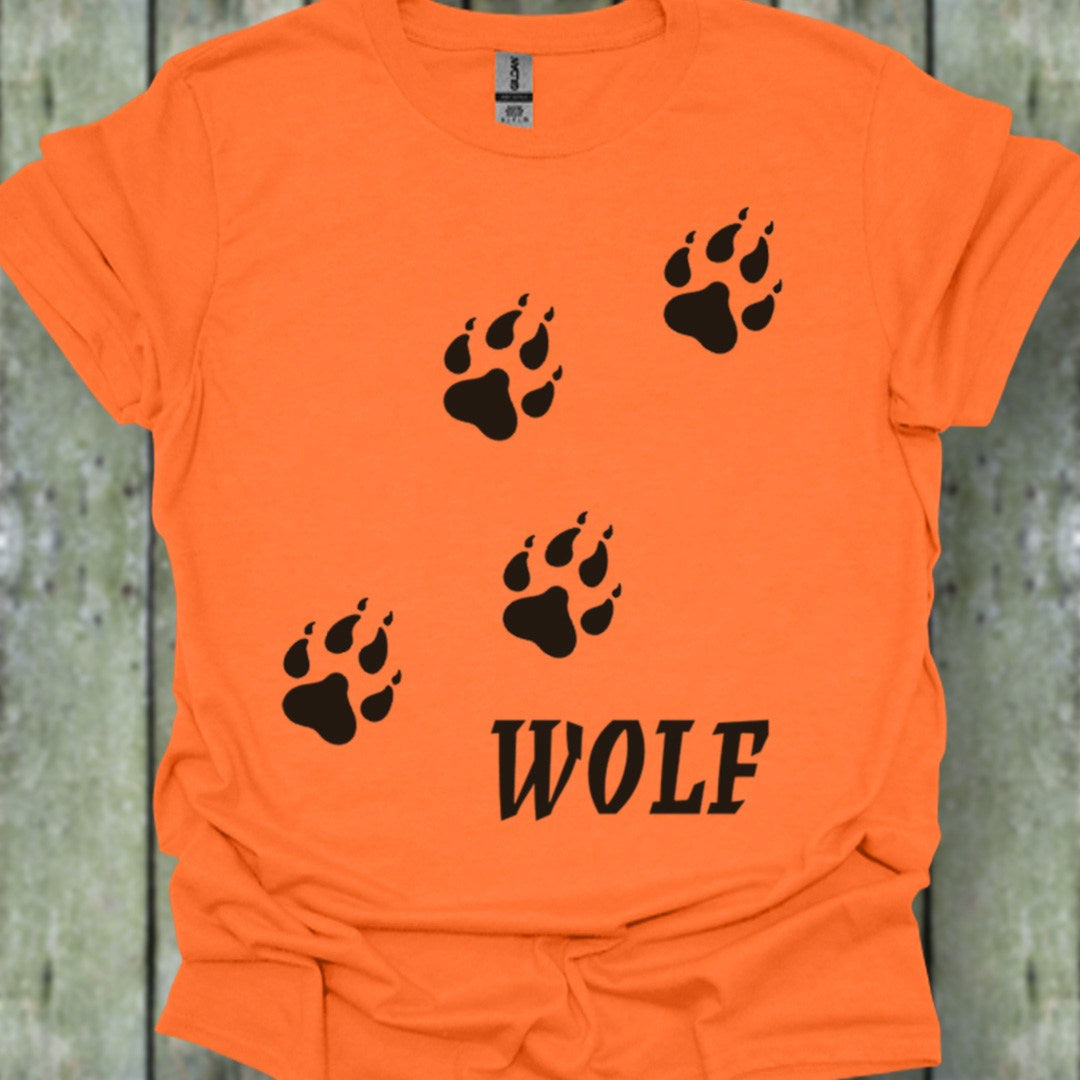 Empreintes de pattes de loup diagonales et noires T-shirt tendance