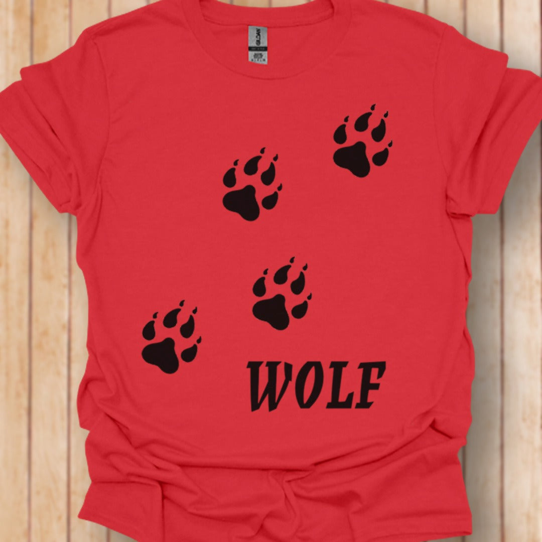 Empreintes de pattes de loup diagonales et noires T-shirt tendance