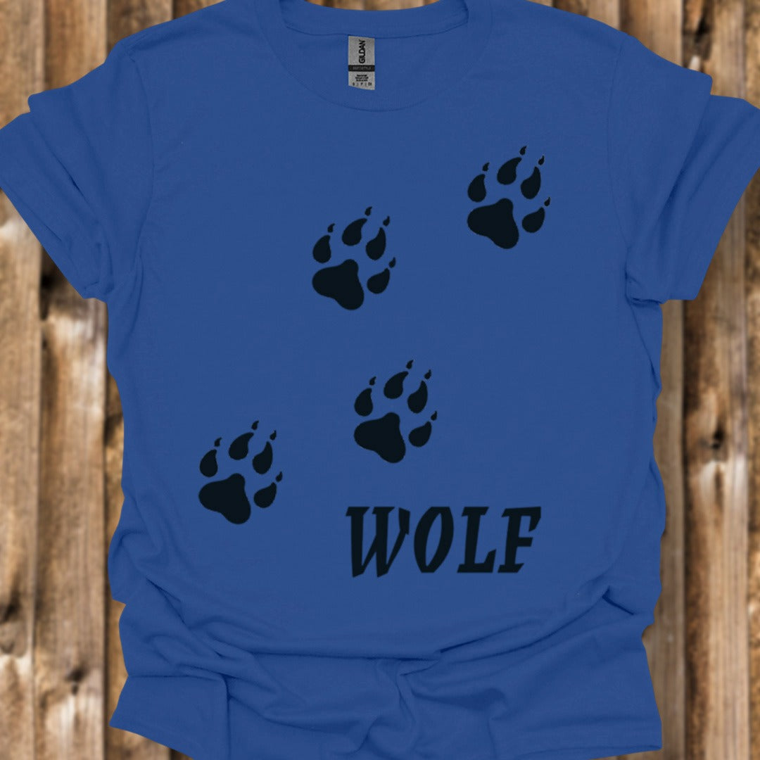 Empreintes de pattes de loup diagonales et noires T-shirt tendance