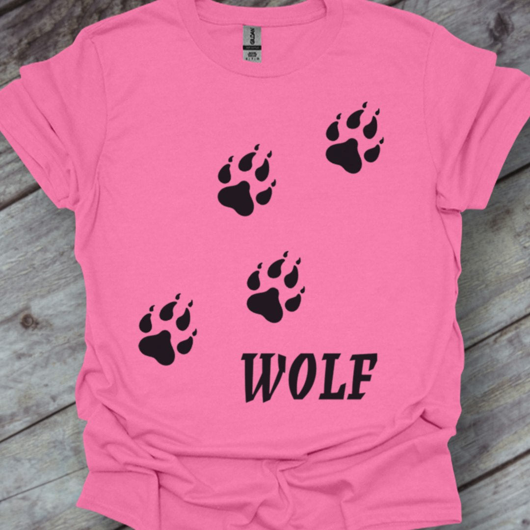 Empreintes de pattes de loup diagonales et noires T-shirt tendance
