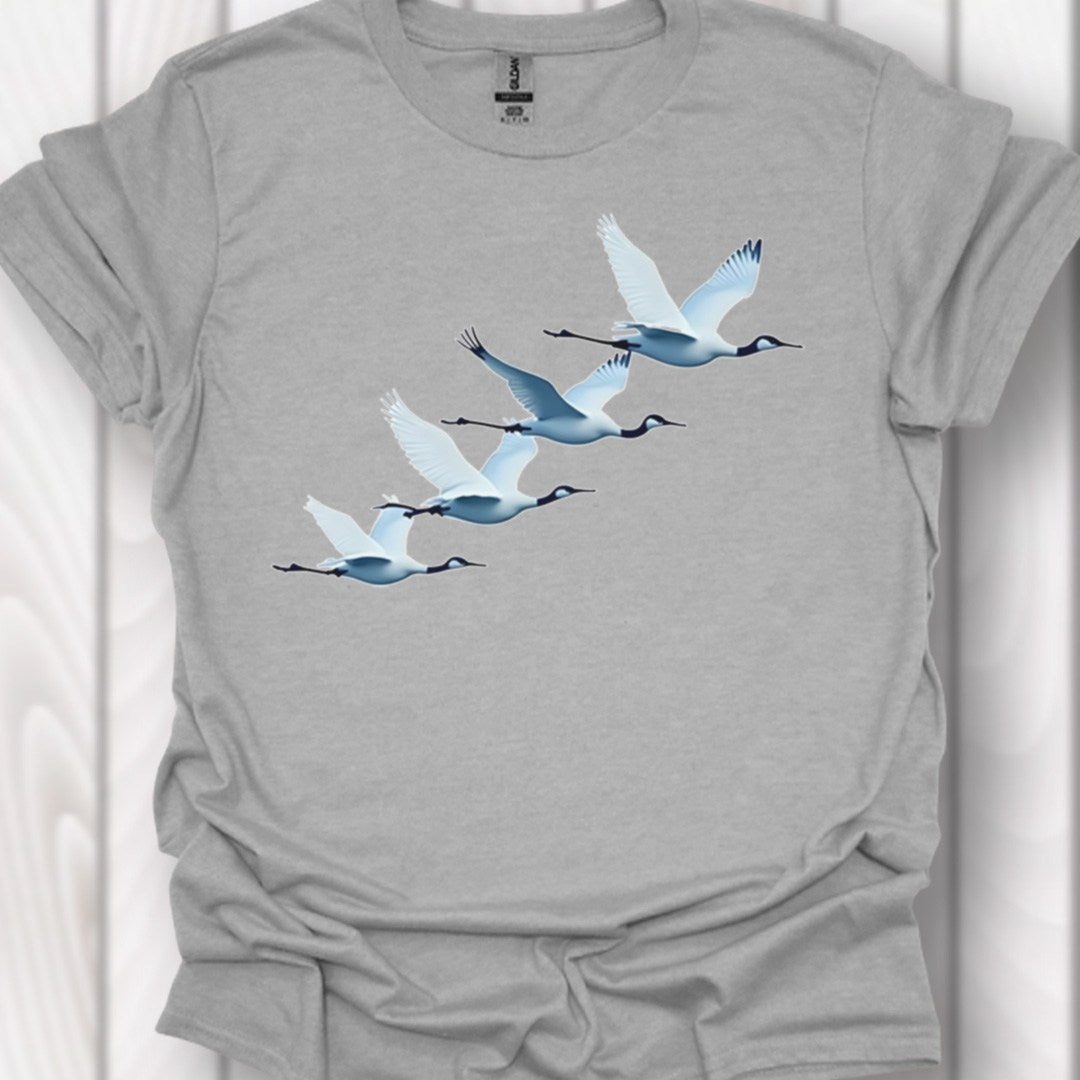 Quatuor de grues T-shirt intemporel