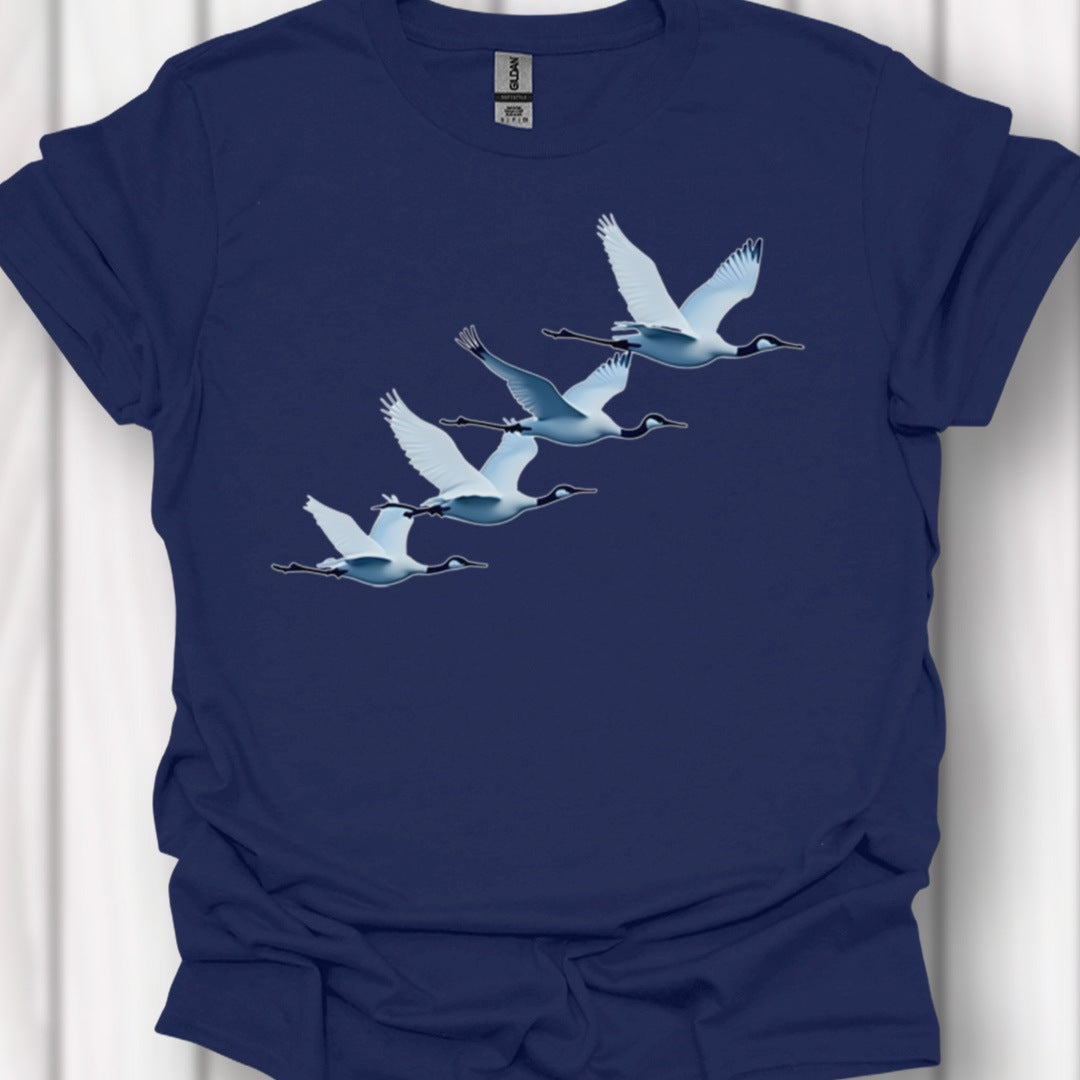 Quatuor de grues T-shirt intemporel