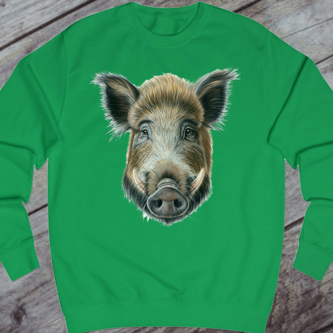 Wild zwijn beer sweatshirt