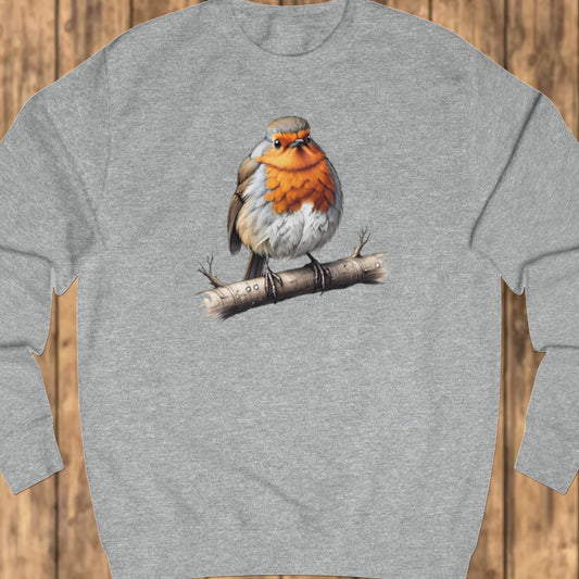 Roodborstje op tak sweatshirt