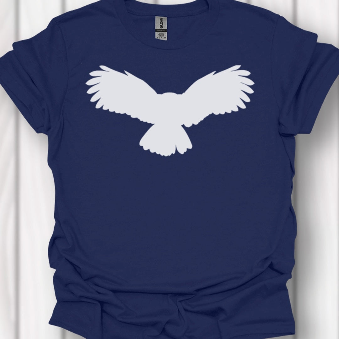 Uil vliegend silhouet wit tijdloos T-shirt