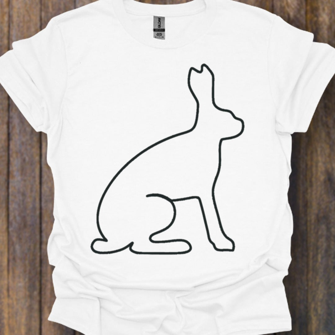 Hare outline black timeless T-shirt