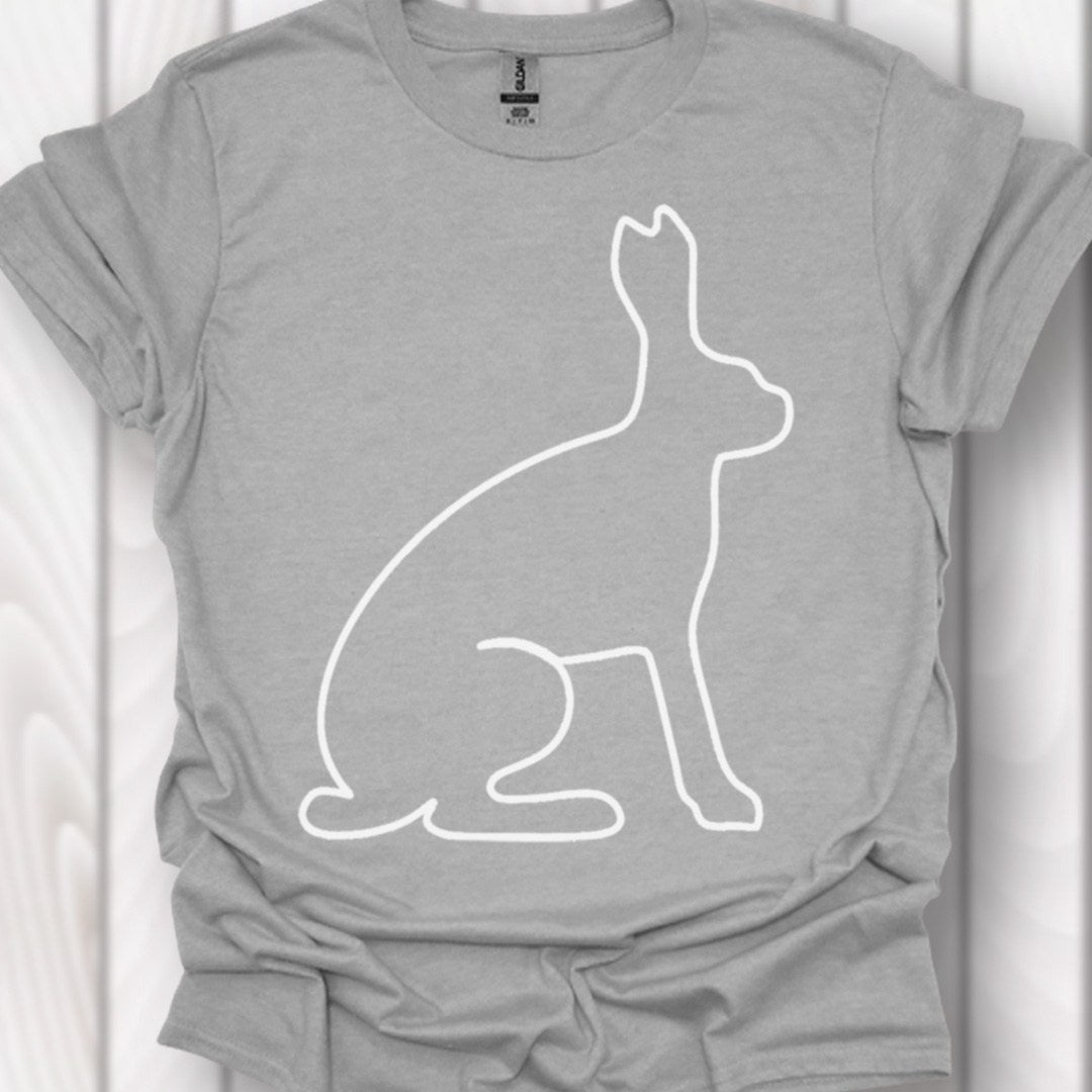 Hare outline white timeless T-shirt