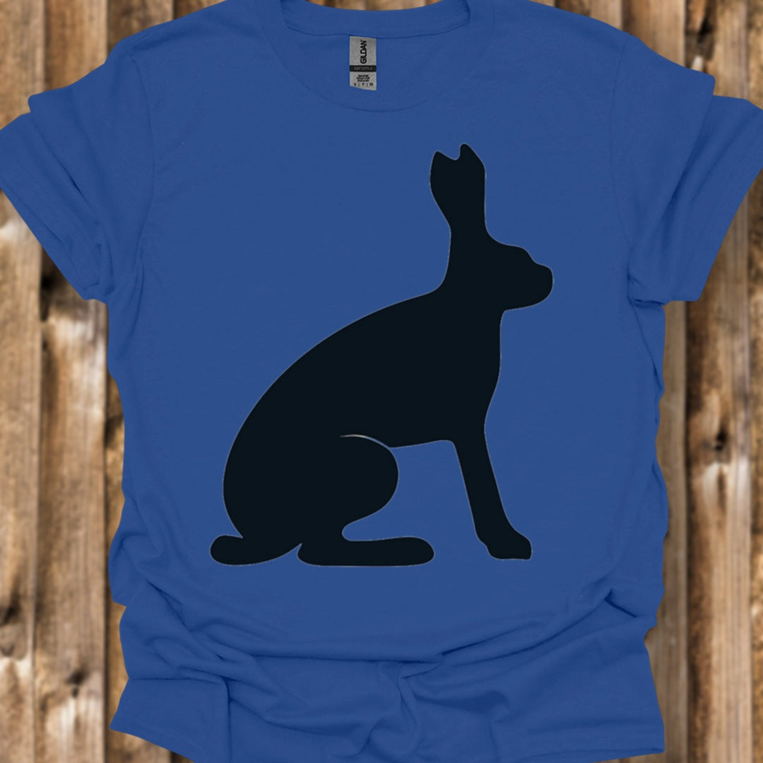 Hare silhouette black trendy T-shirt