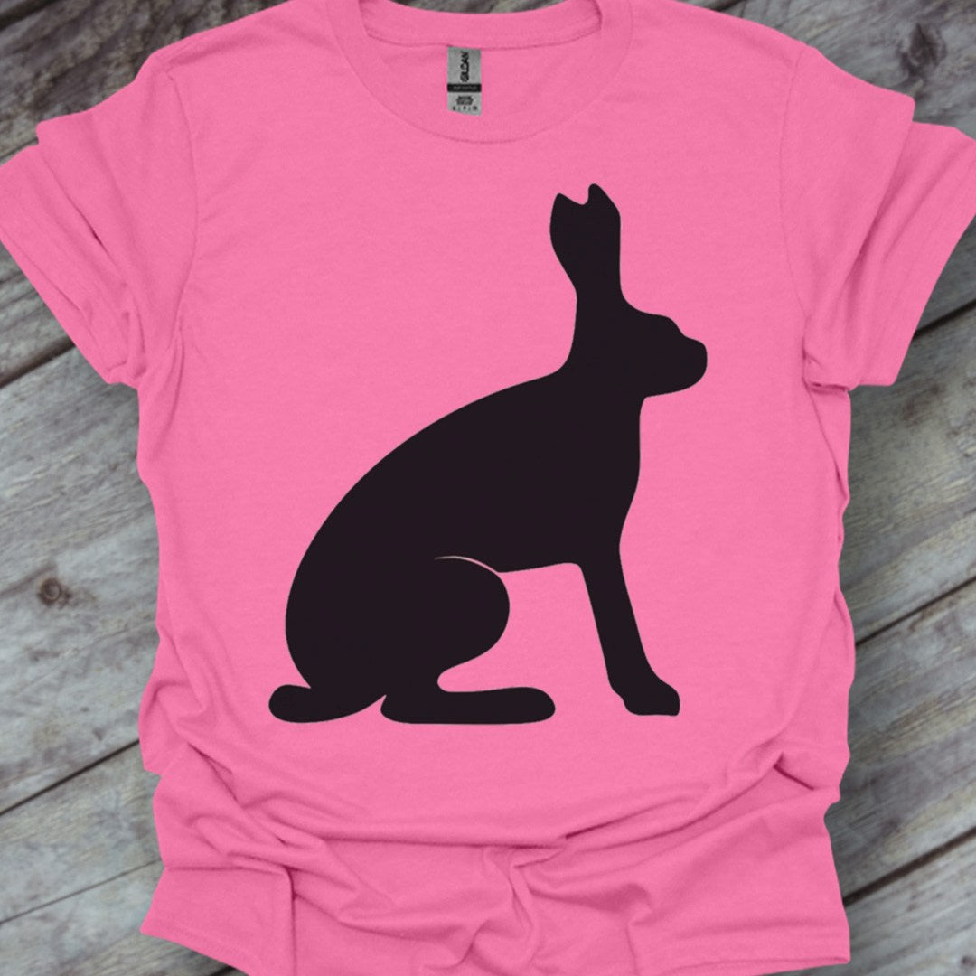 Hare silhouette black trendy T-shirt