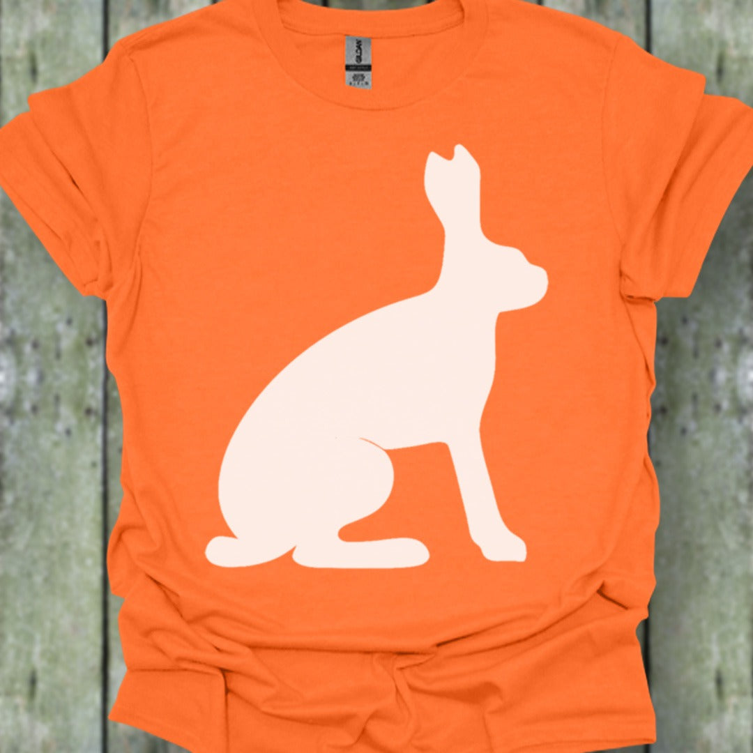 Hare silhouette white trendy T-shirt