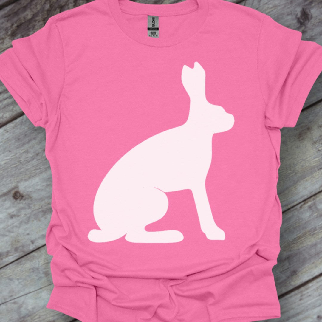 Hare silhouette white trendy T-shirt