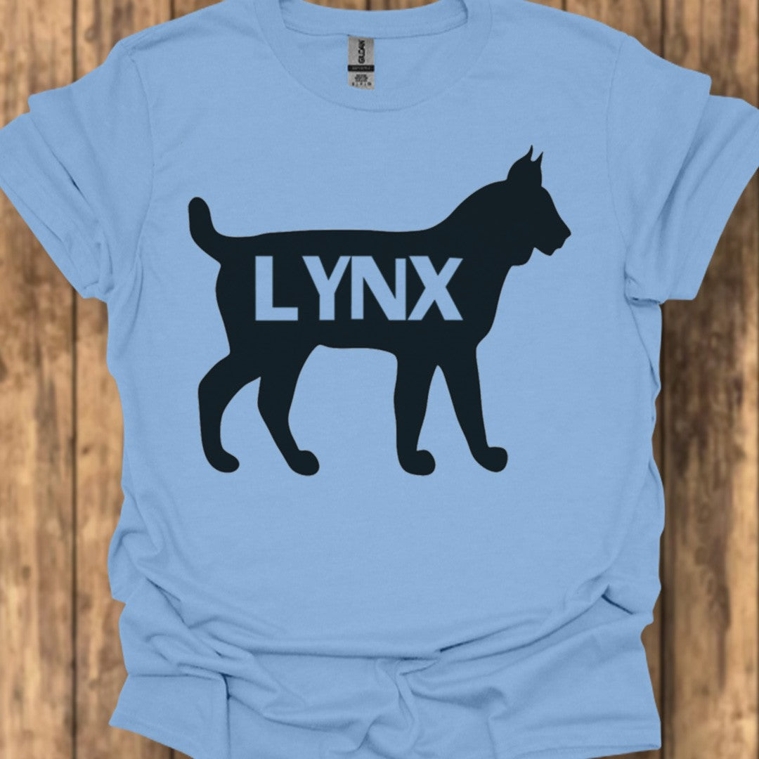 Lynx silhouette noire avec texte T-shirt tendance