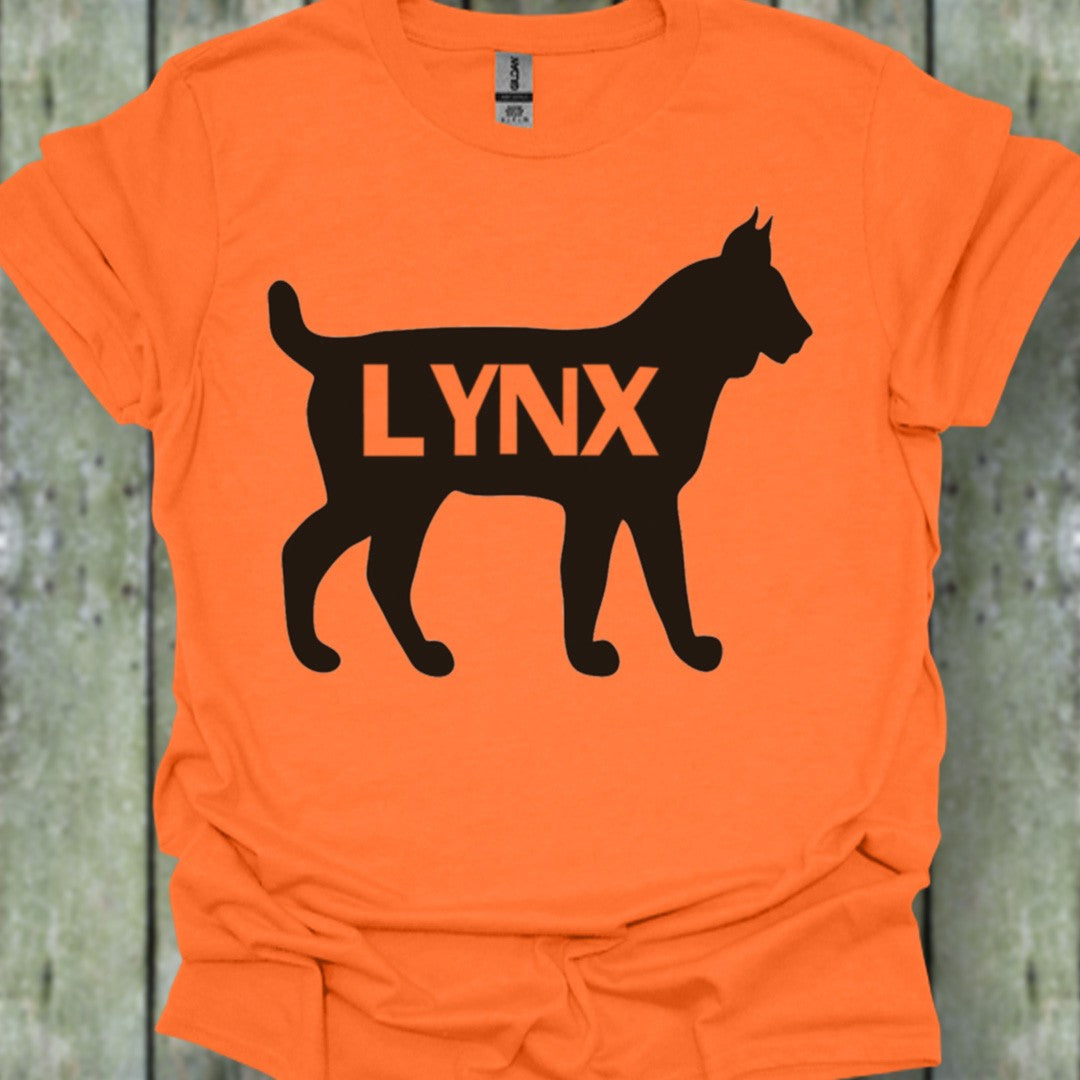 Lynx silhouette noire avec texte T-shirt tendance