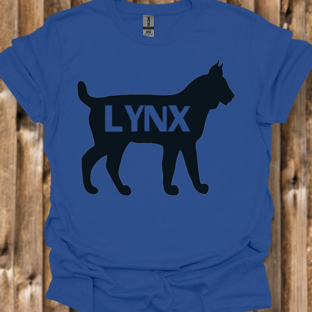 Lynx silhouette noire avec texte T-shirt tendance
