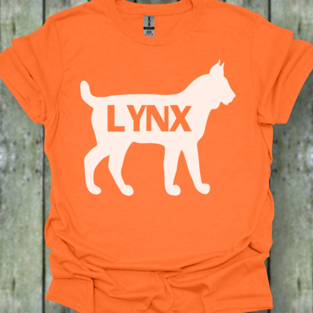 Lynx silhouette blanche avec texte T-shirt tendance
